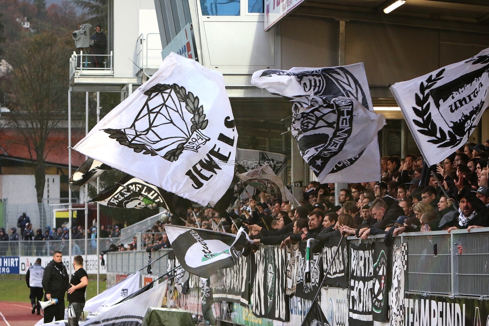 Hartberg - Sturm Graz
Oesterreichische Fussball Bundesliga, 12. Runde, TSV Hartberg - SK Sturm Graz, Franz Arena Hartberg, 27.10.2018. 

Foto zeigt Fans von Sturm
