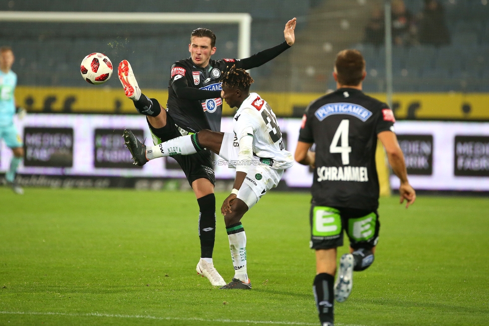 Sturm Graz - Innsbruck
Oesterreichische Fussball Bundesliga, 13. Runde, SK Sturm Graz - FC Wacker Innsbruck, Stadion Liebenau Graz, 03.11.2018. 

Foto zeigt Dario Maresic (Sturm), Cheikhou Dieng (Innsbruck) und Thomas Schrammel (Sturm)
