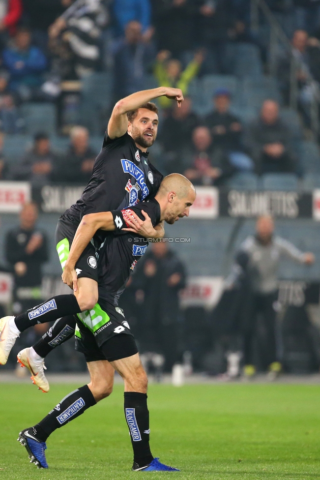 Sturm Graz - Innsbruck
Oesterreichische Fussball Bundesliga, 13. Runde, SK Sturm Graz - FC Wacker Innsbruck, Stadion Liebenau Graz, 03.11.2018. 

Foto zeigt Philipp Huspek (Sturm) und Fabian Koch (Sturm)
