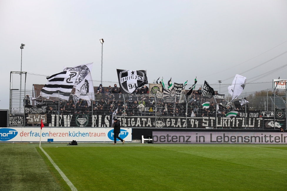 Altach - Sturm Graz
Oesterreichische Fussball Bundesliga, 15. Runde, SCR Altach - SK Sturm Graz, Stadion Schnabelholz Altach, 25.11.2018. 

Foto zeigt Fans von Sturm
