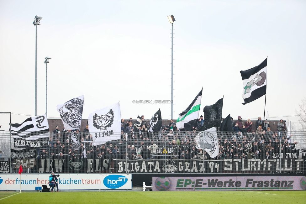 Altach - Sturm Graz
Oesterreichische Fussball Bundesliga, 15. Runde, SCR Altach - SK Sturm Graz, Stadion Schnabelholz Altach, 25.11.2018. 

Foto zeigt Fans von Sturm
