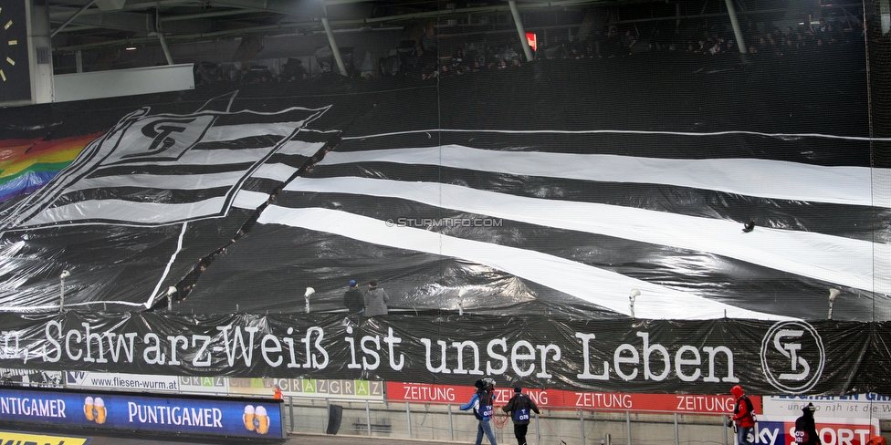 Sturm Graz - Wolfsberg
Oesterreichische Fussball Bundesliga, 16. Runde, SK Sturm Graz - Wolfsberger AC, Stadion Liebenau Graz, 02.12.2018. 

Foto zeigt Fans von Sturm mit einer Choreografie
