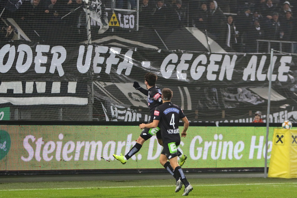 Sturm Graz - Wolfsberg
Oesterreichische Fussball Bundesliga, 16. Runde, SK Sturm Graz - Wolfsberger AC, Stadion Liebenau Graz, 02.12.2018. 

Foto zeigt Otar Kiteishvili (Sturm) und Thomas Schrammel (Sturm)
Schlüsselwörter: torjubel