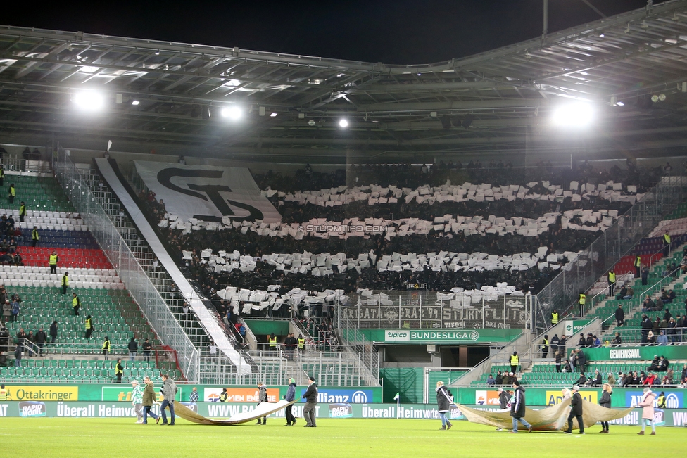 Rapid Wien - Sturm Graz
Oesterreichische Fussball Bundesliga, 17. Runde, SK Rapid Wien - SK Sturm Graz, Weststadion Wien, 09.12.2018. 

Foto zeigt Fans von Sturm mit einer Choreografie
