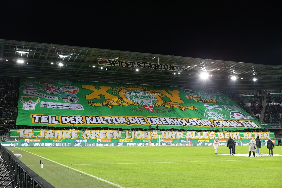 Rapid Wien - Sturm Graz
Oesterreichische Fussball Bundesliga, 17. Runde, SK Rapid Wien - SK Sturm Graz, Weststadion Wien, 09.12.2018. 

Foto zeigt Fans von Rapid mit einer Choreografie
