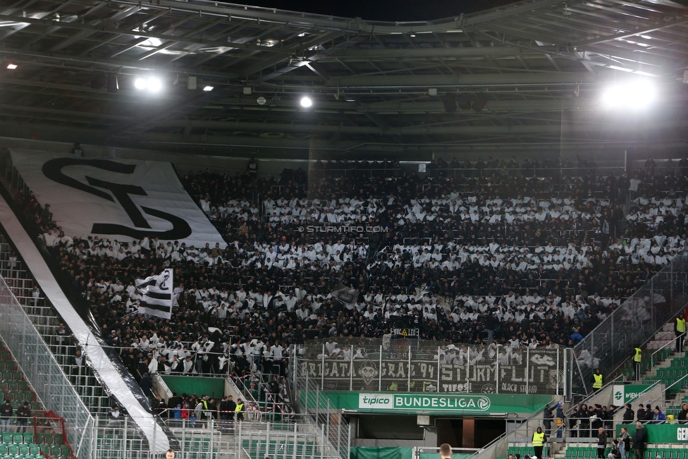 Rapid Wien - Sturm Graz
Oesterreichische Fussball Bundesliga, 17. Runde, SK Rapid Wien - SK Sturm Graz, Weststadion Wien, 09.12.2018. 

Foto zeigt Fans von Sturm mit einer Choreografie
