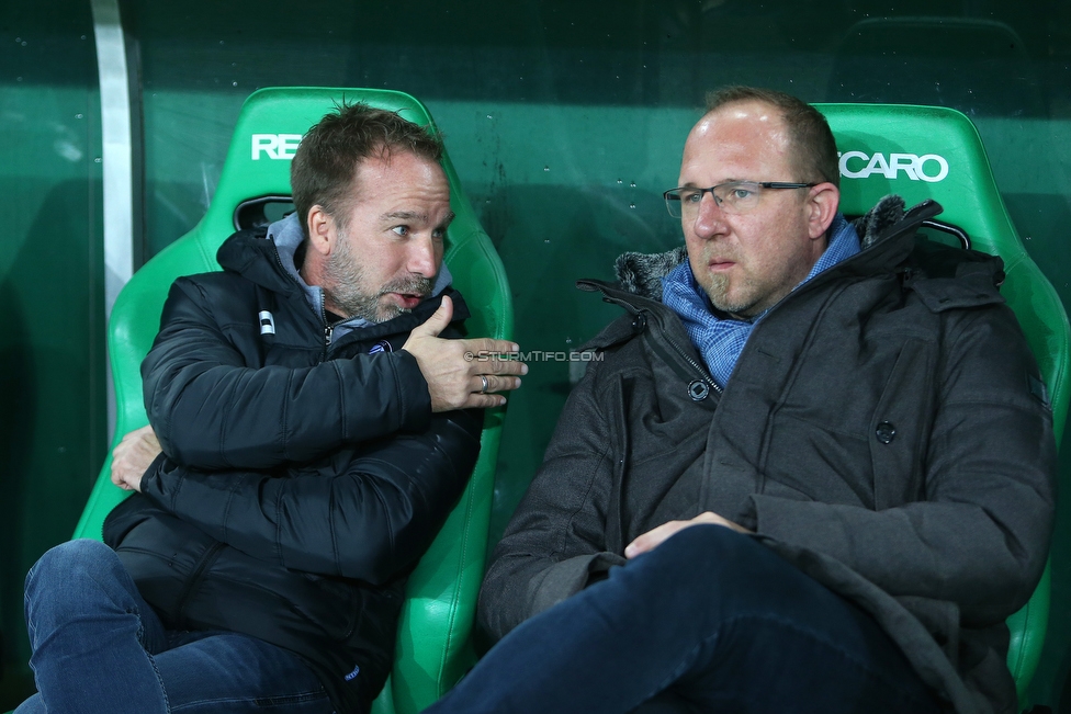 Rapid Wien - Sturm Graz
Oesterreichische Fussball Bundesliga, 17. Runde, SK Rapid Wien - SK Sturm Graz, Weststadion Wien, 09.12.2018. 

Foto zeigt Roman Maehlich (Cheftrainer Sturm) und Guenter Kreissl (sportl. Geschaeftsfuehrer Sturm)
