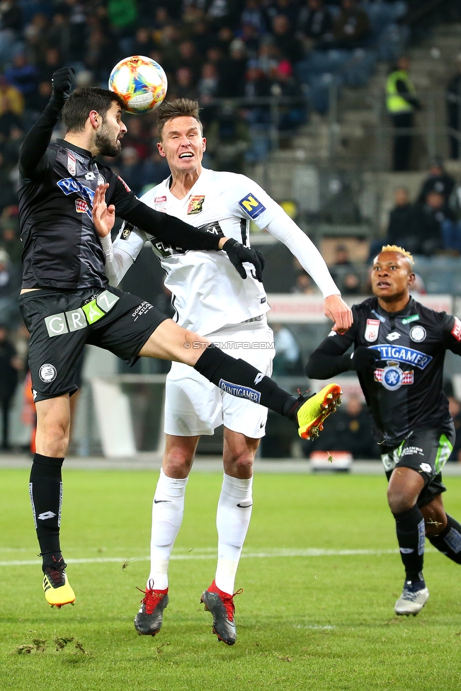 Sturm Graz - Admira Wacker
Oesterreichische Fussball Bundesliga, 18. Runde, SK Sturm Graz - FC Admira Wacker Moedling, Stadion Liebenau Graz, 15.12.2018. 

Foto zeigt Anastasios Avlonitis (Sturm)
Schlüsselwörter: kopfball