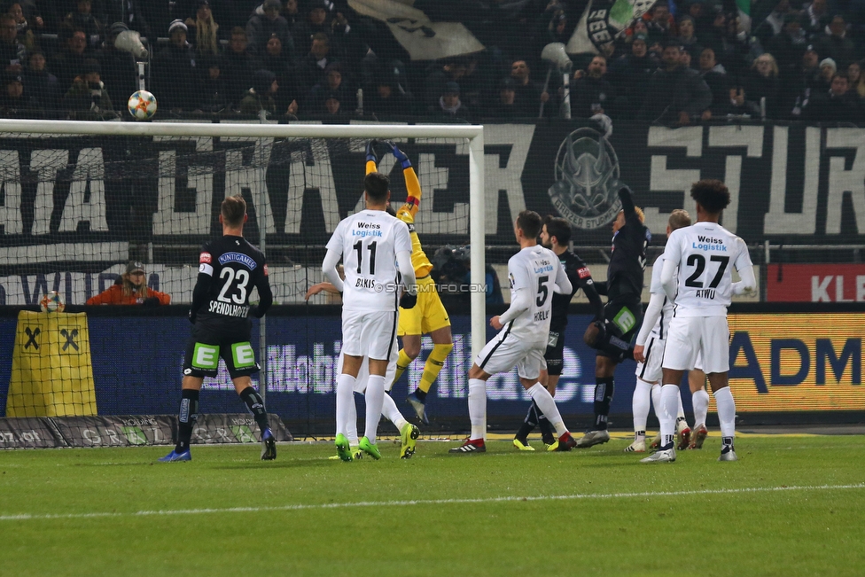 Sturm Graz - Admira Wacker
Oesterreichische Fussball Bundesliga, 18. Runde, SK Sturm Graz - FC Admira Wacker Moedling, Stadion Liebenau Graz, 15.12.2018. 

Foto zeigt Lukas Spendlhofer (Sturm), Sinan Bakis (Admira), Bjarne Thoelke(Admira), Otar Kiteishvili (Sturm), Emeka Friday Eze (Sturm) und Emanuel Aiwu (Admira) 
