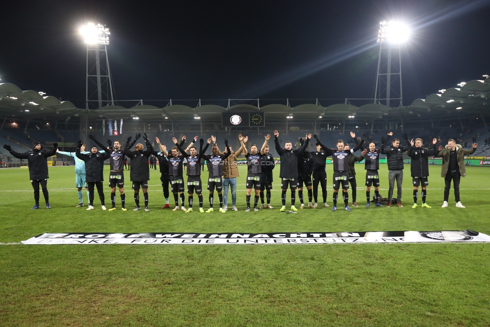 Sturm Graz - Admira Wacker
Oesterreichische Fussball Bundesliga, 18. Runde, SK Sturm Graz - FC Admira Wacker Moedling, Stadion Liebenau Graz, 15.12.2018. 

Foto zeigt die Mannschaft von Sturm 
Schlüsselwörter: jubel