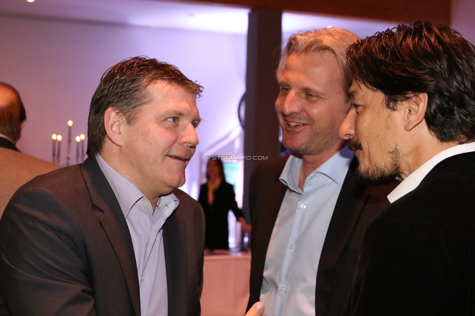 110 Jahre Gala Sturm
110 Jahre SK Sturm Graz Gala, Seifenfabrik Graz, 17.01.2019.

Foto zeigt Hannes Reinmayr (ehem. Spieler Sturm), Markus Schopp (ehem. Spieler Sturm) und Ivica Vastic (ehem. Spieler Sturm
