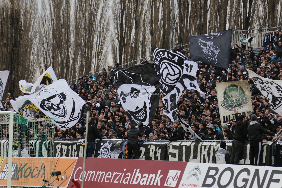 Mattersburg - Sturm Graz
Oesterreichische Fussball Bundesliga, 19. Runde, SV Mattersburg - SK Sturm Graz, Pappelstadion Mattersburg, 24.02.2019. 

Foto zeigt Fans von Sturm
