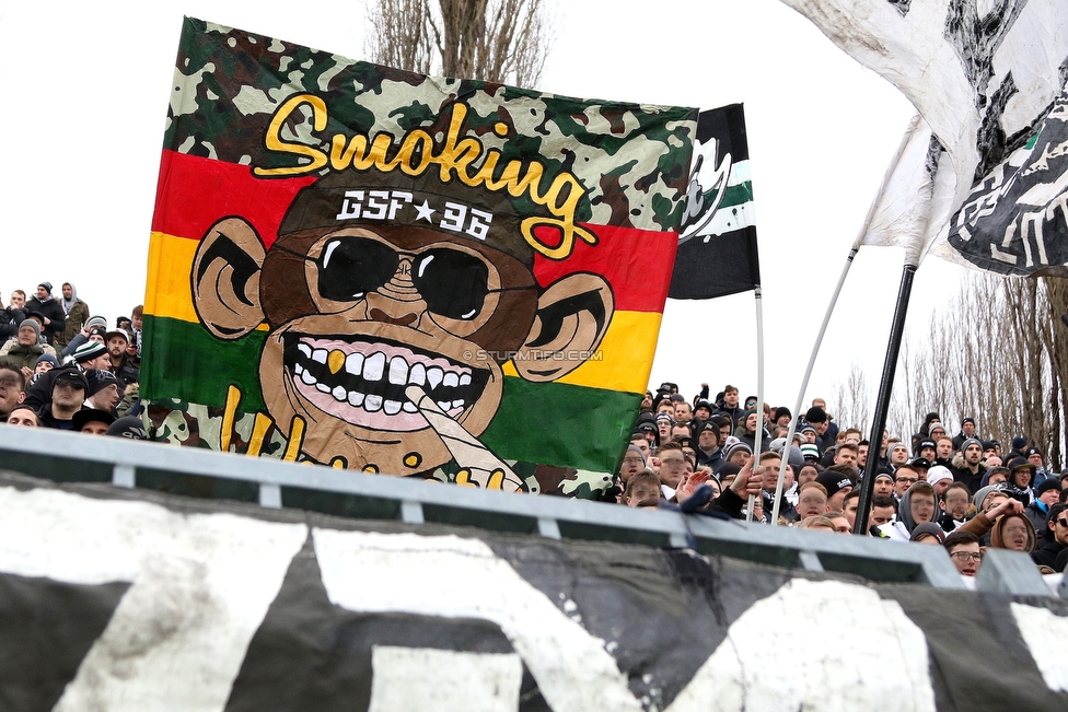 Mattersburg - Sturm Graz
Oesterreichische Fussball Bundesliga, 19. Runde, SV Mattersburg - SK Sturm Graz, Pappelstadion Mattersburg, 24.02.2019. 

Foto zeigt Fans von Sturm
