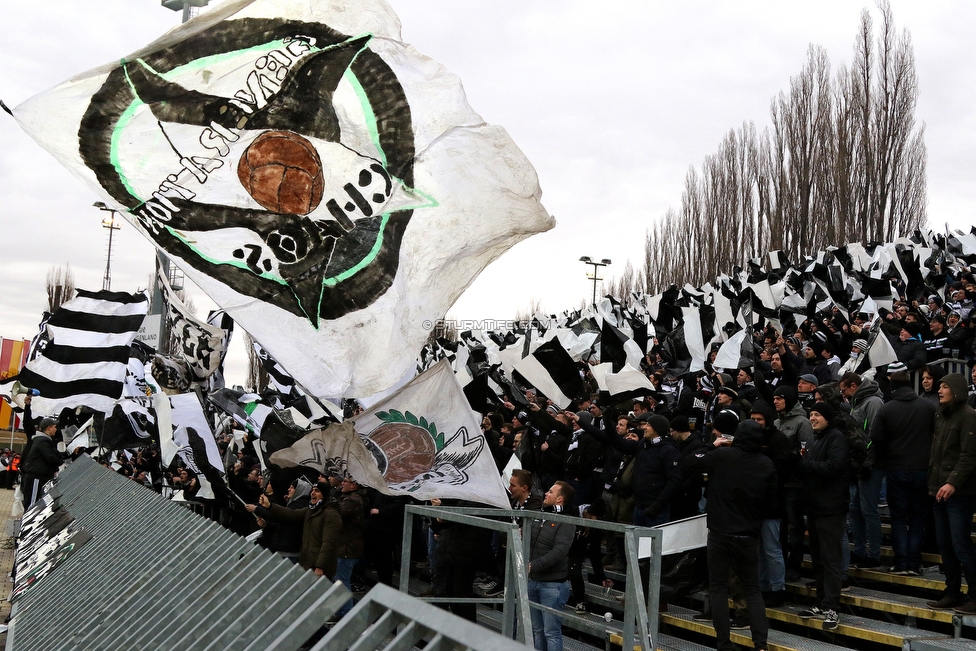 Mattersburg - Sturm Graz
Oesterreichische Fussball Bundesliga, 19. Runde, SV Mattersburg - SK Sturm Graz, Pappelstadion Mattersburg, 24.02.2019. 

Foto zeigt Fans von Sturm
