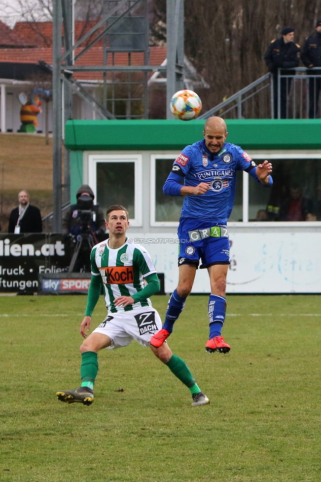 Mattersburg - Sturm Graz
Oesterreichische Fussball Bundesliga, 19. Runde, SV Mattersburg - SK Sturm Graz, Pappelstadion Mattersburg, 24.02.2019. 

Foto zeigt Fabian Koch (Sturm)
Schlüsselwörter: kopfball