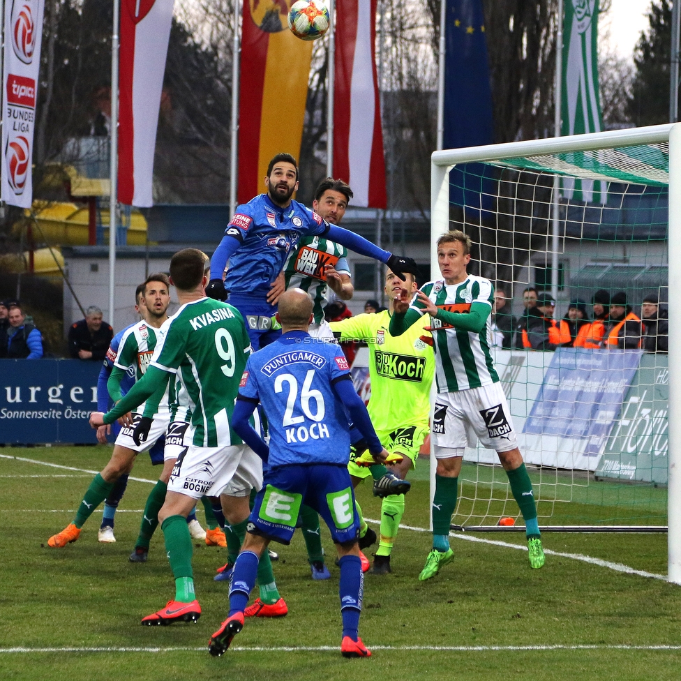 Mattersburg - Sturm Graz
Oesterreichische Fussball Bundesliga, 19. Runde, SV Mattersburg - SK Sturm Graz, Pappelstadion Mattersburg, 24.02.2019. 

Foto zeigt Marko Kvasina (Mattersburg), Fabian Koch (Sturm) und Anastasios Avlonitis (Sturm)
