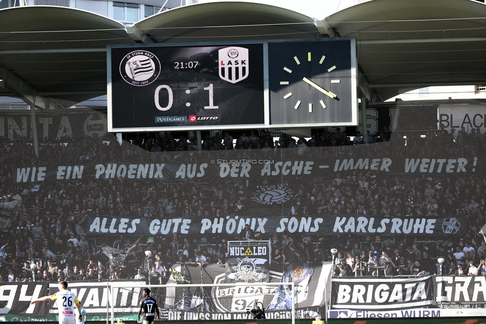 Sturm Graz - LASK
Oesterreichische Fussball Bundesliga, 20. Runde, SK Sturm Graz - LASK, Stadion Liebenau Graz, 03.03.2019. 

Foto zeigt Fans von Sturm mit einem Spruchband
