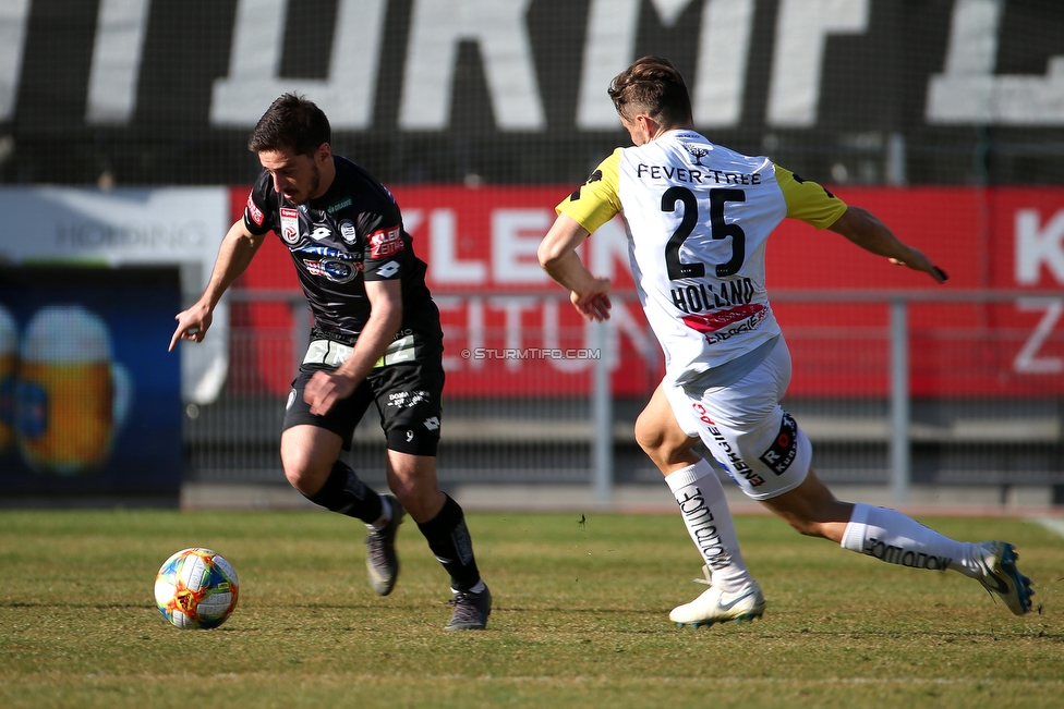 Sturm Graz - LASK
Oesterreichische Fussball Bundesliga, 20. Runde, SK Sturm Graz - LASK, Stadion Liebenau Graz, 03.03.2019. 

Foto zeigt Otar Kiteishvili (Sturm) und James Holland (LASK)
