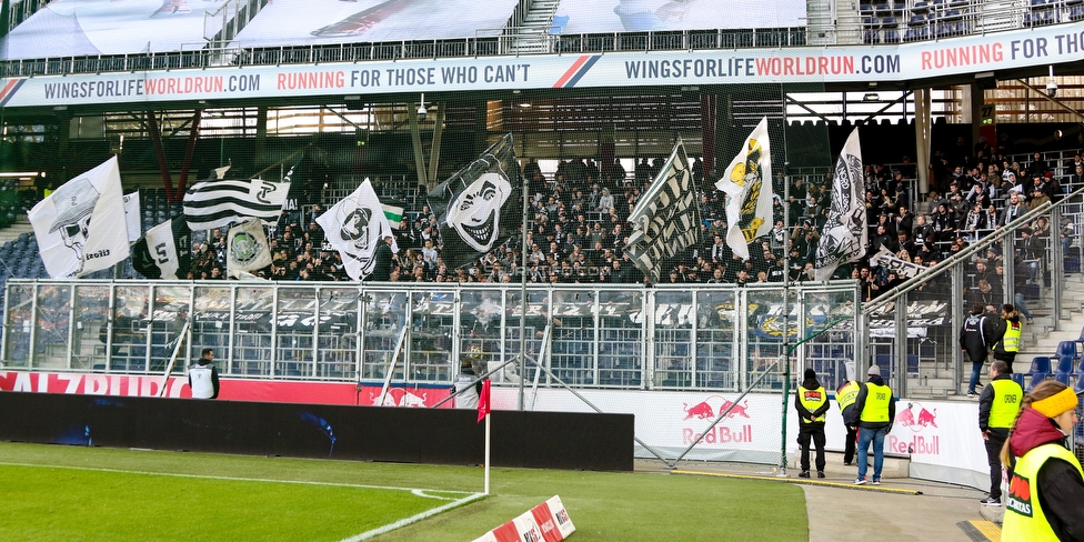 RB Salzburg - Sturm Graz
Oesterreichische Fussball Bundesliga, 21. Runde, FC RB Salzburg - SK Sturm Graz, Stadion Wals-Siezenheim, 10.03.2019. 

Foto zeigt Fans von Sturm
