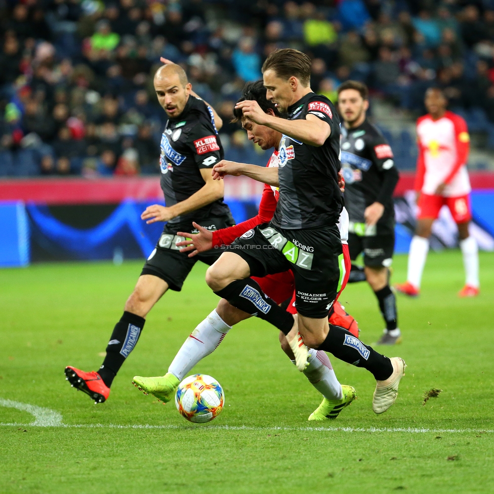 RB Salzburg - Sturm Graz
Oesterreichische Fussball Bundesliga, 21. Runde, FC RB Salzburg - SK Sturm Graz, Stadion Wals-Siezenheim, 10.03.2019. 

Foto zeigt Fabian Koch (Sturm) und Stefan Hierlaender (Sturm)
