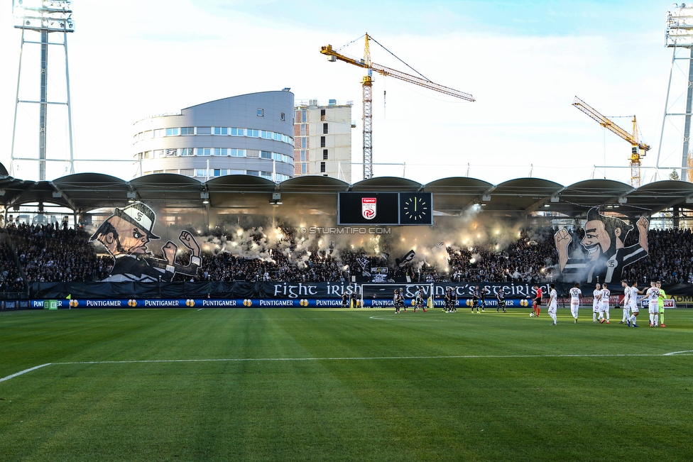 Sturm Graz - Austria Wien
Oesterreichische Fussball Bundesliga, 22. Runde, SK Sturm Graz - FK Austria Wien, Stadion Liebenau Graz, 17.03.2019. 

Foto zeigt Fans von Sturm mit einer Choreografie
Schlüsselwörter: pyrotechnik