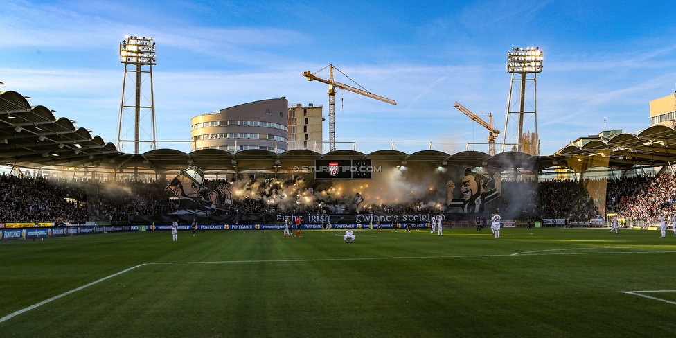 Sturm Graz - Austria Wien
Oesterreichische Fussball Bundesliga, 22. Runde, SK Sturm Graz - FK Austria Wien, Stadion Liebenau Graz, 17.03.2019. 

Foto zeigt Fans von Sturm mit einer Choreografie
Schlüsselwörter: pyrotechnik