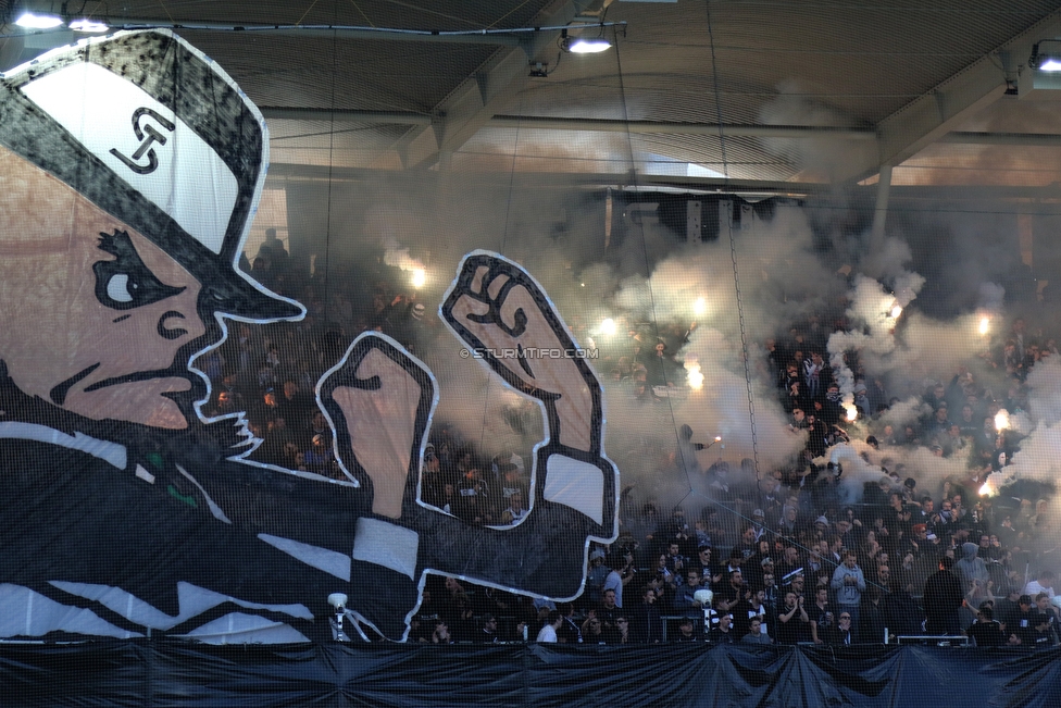 Sturm Graz - Austria Wien
Oesterreichische Fussball Bundesliga, 22. Runde, SK Sturm Graz - FK Austria Wien, Stadion Liebenau Graz, 17.03.2019. 

Foto zeigt Fans von Sturm mit einer Choreografie
Schlüsselwörter: pyrotechnik