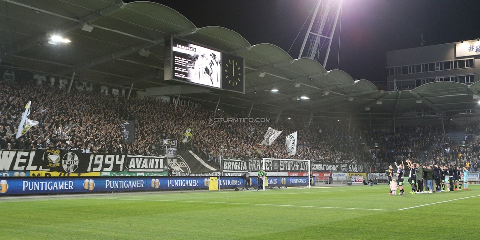 Sturm Graz - Austria Wien
Oesterreichische Fussball Bundesliga, 22. Runde, SK Sturm Graz - FK Austria Wien, Stadion Liebenau Graz, 17.03.2019. 

Foto zeigt Fans von Sturm und die Mannschaft von Sturm
