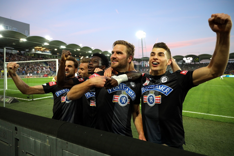 Sturm Graz - Austria Wien
Oesterreichische Fussball Bundesliga, 22. Runde, SK Sturm Graz - FK Austria Wien, Stadion Liebenau Graz, 17.03.2019. 

Foto zeigt Philipp Huspek (Sturm), Sandi Lovric (Sturm). Gideon Mensah (Sturm), Lukas Grozurek (Sturm) und Ivan Ljubic (Sturm)
Schlüsselwörter: torjubel