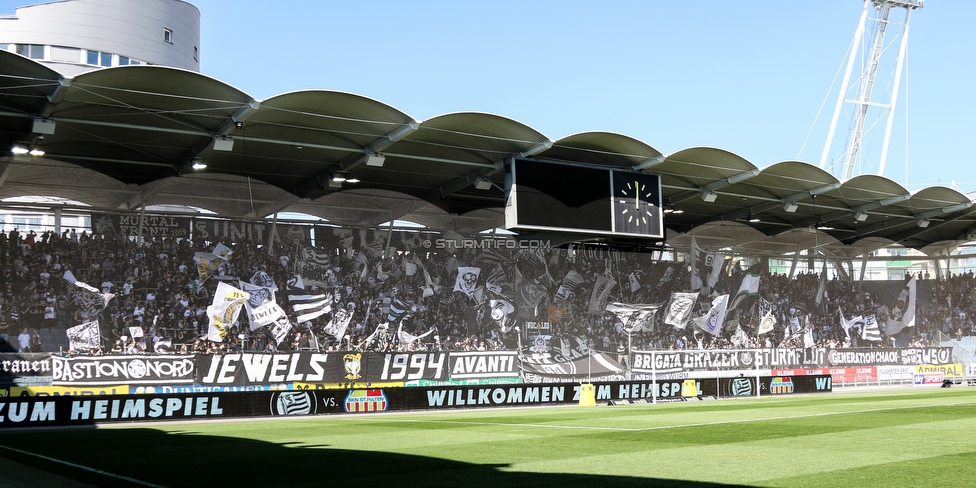 Sturm Graz - St. Poelten
Oesterreichische Fussball Bundesliga, 23. Runde, SK Sturm Graz - SKN St. Poelten, Stadion Liebenau Graz, 31.03.2019. 

Foto zeigt Fans von Sturm
