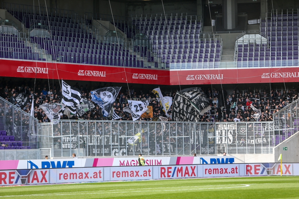 Austria Wien - Sturm Graz
Oesterreichische Fussball Bundesliga, 24. Runde, FK Austria Wien - SK Sturm Graz, Franz Horr Stadion Wien, 07.04.2019. 

Foto zeigt Fans von Sturm
