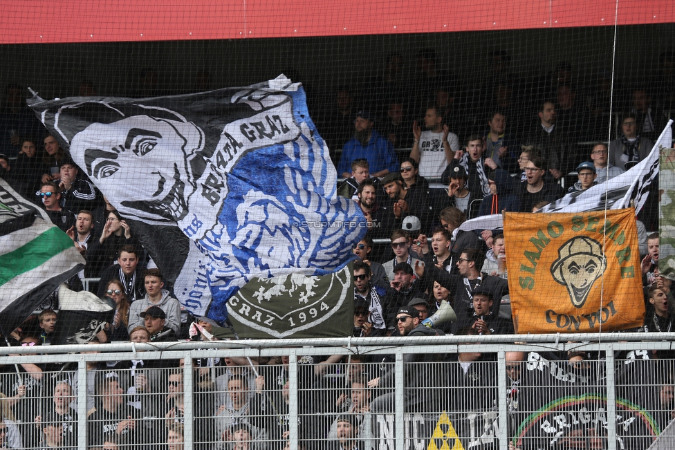 Austria Wien - Sturm Graz
Oesterreichische Fussball Bundesliga, 24. Runde, FK Austria Wien - SK Sturm Graz, Franz Horr Stadion Wien, 07.04.2019. 

Foto zeigt Fans von Sturm
