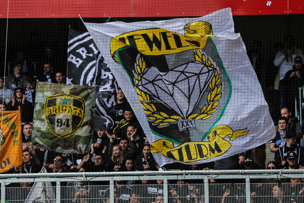 Austria Wien - Sturm Graz
Oesterreichische Fussball Bundesliga, 24. Runde, FK Austria Wien - SK Sturm Graz, Franz Horr Stadion Wien, 07.04.2019. 

Foto zeigt Fans von Sturm
