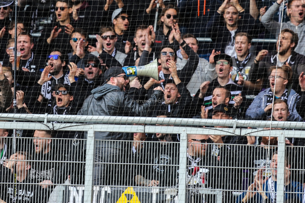 Austria Wien - Sturm Graz
Oesterreichische Fussball Bundesliga, 24. Runde, FK Austria Wien - SK Sturm Graz, Franz Horr Stadion Wien, 07.04.2019. 

Foto zeigt Fans von Sturm
