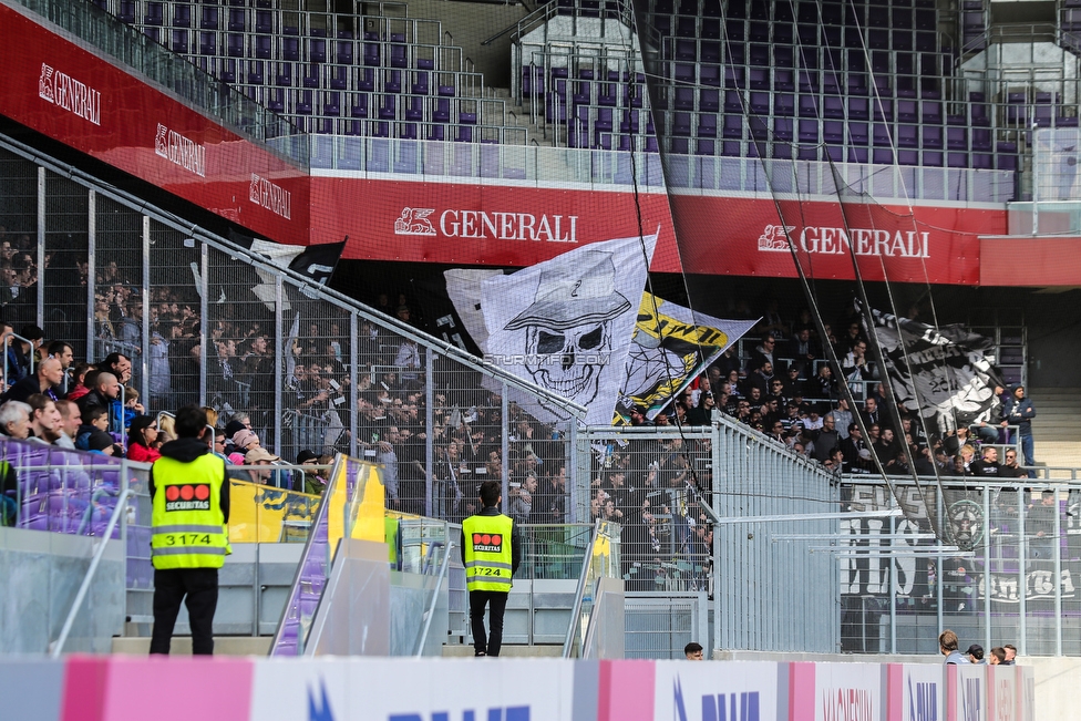 Austria Wien - Sturm Graz
Oesterreichische Fussball Bundesliga, 24. Runde, FK Austria Wien - SK Sturm Graz, Franz Horr Stadion Wien, 07.04.2019. 

Foto zeigt Fans von Sturm
