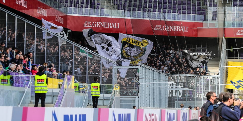 Austria Wien - Sturm Graz
Oesterreichische Fussball Bundesliga, 24. Runde, FK Austria Wien - SK Sturm Graz, Franz Horr Stadion Wien, 07.04.2019. 

Foto zeigt Fans von Sturm
