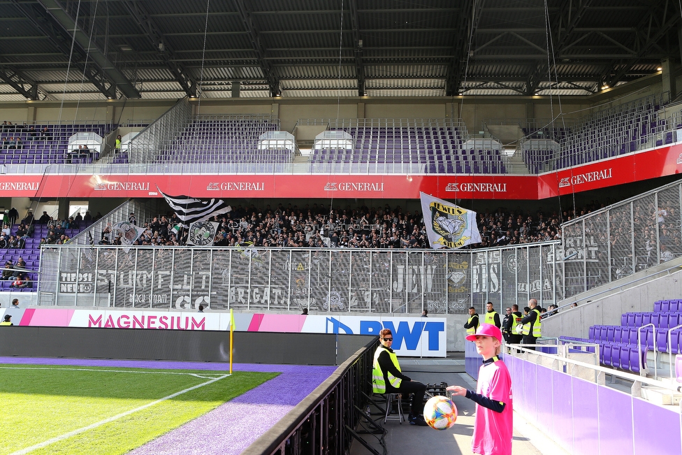 Austria Wien - Sturm Graz
Oesterreichische Fussball Bundesliga, 24. Runde, FK Austria Wien - SK Sturm Graz, Franz Horr Stadion Wien, 07.04.2019. 

Foto zeigt Fans von Sturm
