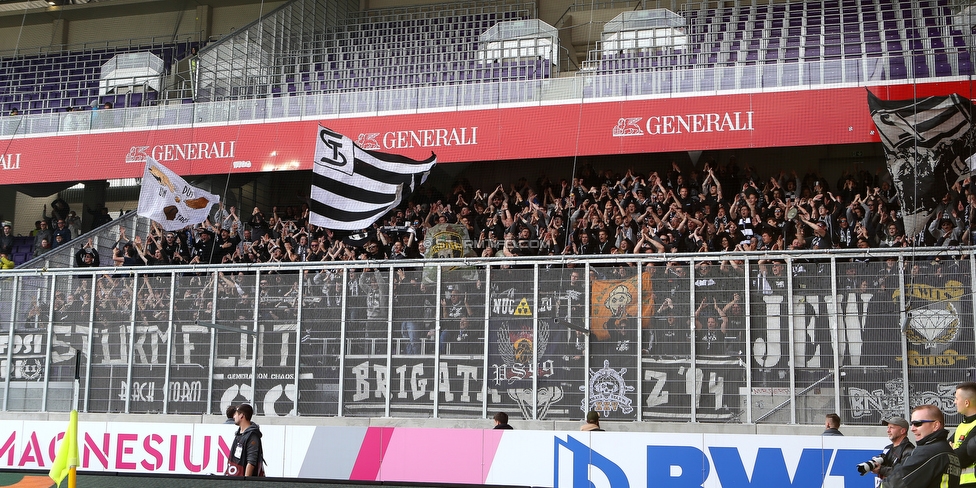 Austria Wien - Sturm Graz
Oesterreichische Fussball Bundesliga, 24. Runde, FK Austria Wien - SK Sturm Graz, Franz Horr Stadion Wien, 07.04.2019. 

Foto zeigt Fans von Sturm
