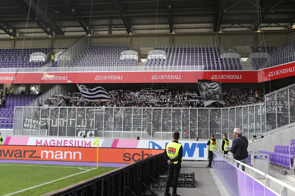 Austria Wien - Sturm Graz
Oesterreichische Fussball Bundesliga, 24. Runde, FK Austria Wien - SK Sturm Graz, Franz Horr Stadion Wien, 07.04.2019. 

Foto zeigt Fans von Sturm
