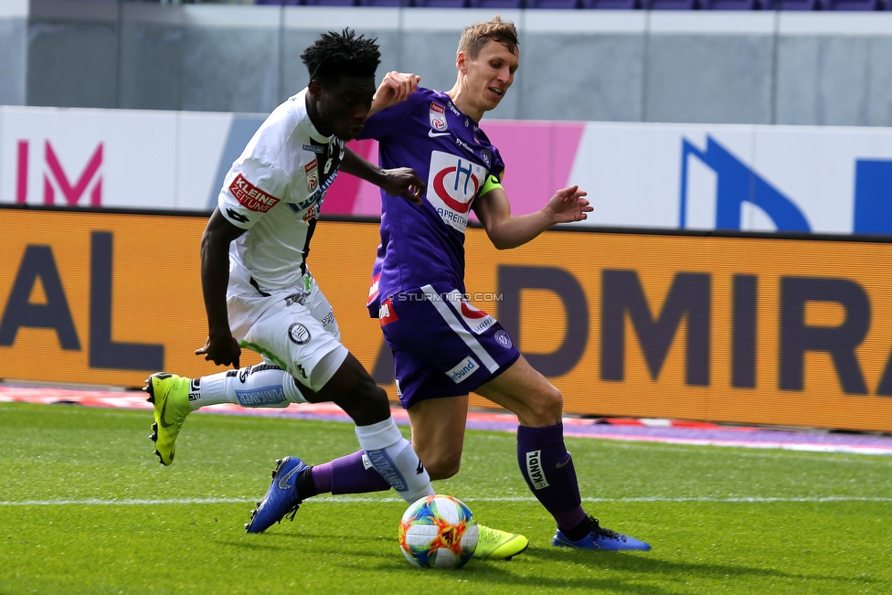 Austria Wien - Sturm Graz
Oesterreichische Fussball Bundesliga, 24. Runde, FK Austria Wien - SK Sturm Graz, Franz Horr Stadion Wien, 07.04.2019. 

Foto zeigt Gideon Mensah (Sturm
