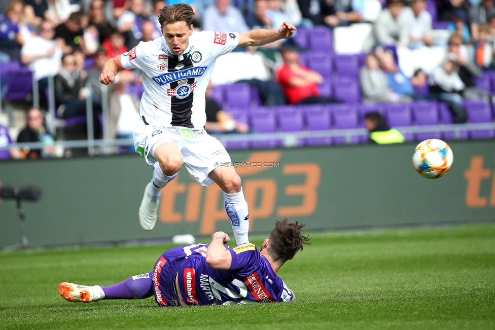 Austria Wien - Sturm Graz
Oesterreichische Fussball Bundesliga, 24. Runde, FK Austria Wien - SK Sturm Graz, Franz Horr Stadion Wien, 07.04.2019. 

Foto zeigt Stefan Hierlaender (Sturm)
