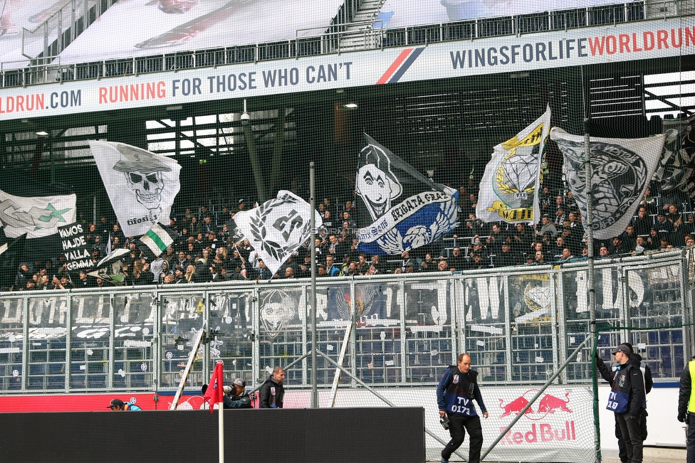 RB Salzburg - Sturm Graz
Oesterreichische Fussball Bundesliga, 25. Runde, FC RB Salzburg - SK Sturm Graz, Franz Horr Stadion Wien, 14.04.2019. 

Foto zeigt Fans von Sturm
