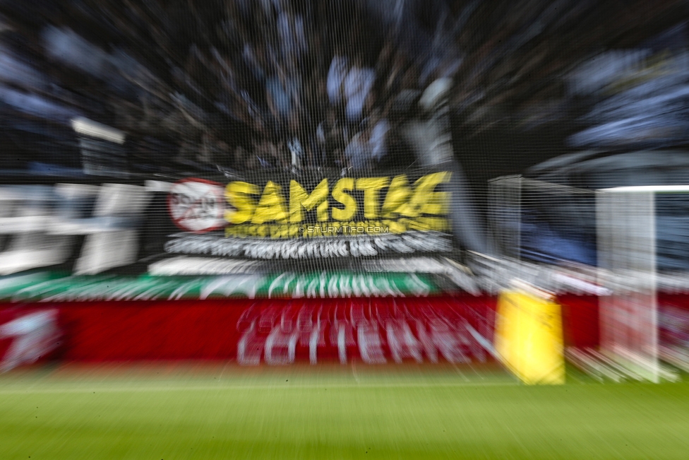 Sturm Graz - Wolfsberg
Oesterreichische Fussball Bundesliga, 26. Runde, SK Sturm Graz - Wolfsberger AC, Stadion Liebenau Graz, 21.04.2019. 

Foto zeigt Fans von Sturm mit einem Spruchband
Schlüsselwörter: protest