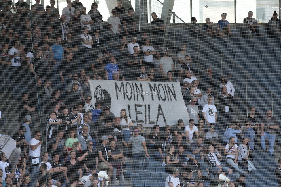 Sturm Graz - Wolfsberg
Oesterreichische Fussball Bundesliga, 26. Runde, SK Sturm Graz - Wolfsberger AC, Stadion Liebenau Graz, 21.04.2019. 

Foto zeigt Fans von Sturm mit einem Spruchband
