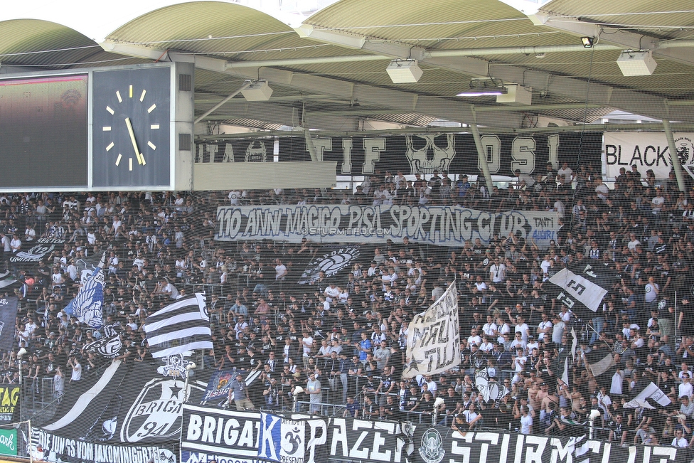 Sturm Graz - Wolfsberg
Oesterreichische Fussball Bundesliga, 26. Runde, SK Sturm Graz - Wolfsberger AC, Stadion Liebenau Graz, 21.04.2019. 

Foto zeigt Fans von Sturm mit einem Spruchband
