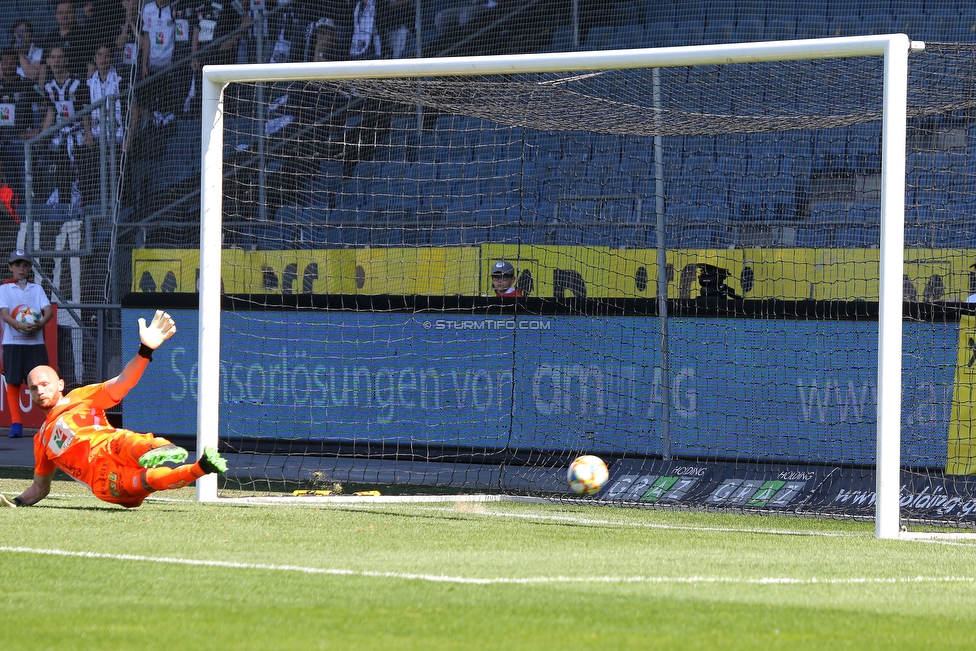 Sturm Graz - Wolfsberg
Oesterreichische Fussball Bundesliga, 26. Runde, SK Sturm Graz - Wolfsberger AC, Stadion Liebenau Graz, 21.04.2019. 

Foto zeigt Alexander Kofler (Wolfsberg)
Schlüsselwörter: tor elfmeter