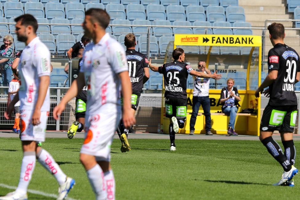 Sturm Graz - Wolfsberg
Oesterreichische Fussball Bundesliga, 26. Runde, SK Sturm Graz - Wolfsberger AC, Stadion Liebenau Graz, 21.04.2019. 

Foto zeigt Lukas Grozurek (Sturm) und Stefan Hierlaender (Sturm)
Schlüsselwörter: torjubel