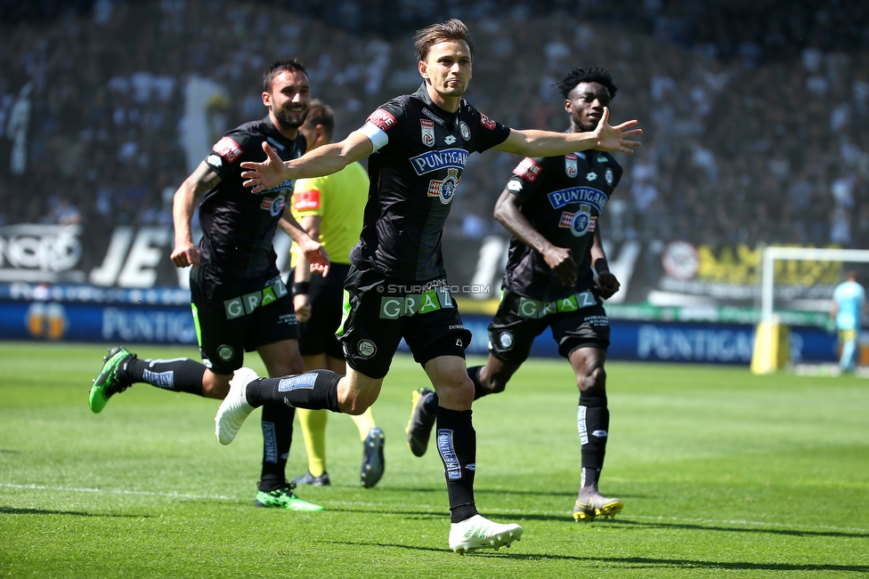 Sturm Graz - Wolfsberg
Oesterreichische Fussball Bundesliga, 26. Runde, SK Sturm Graz - Wolfsberger AC, Stadion Liebenau Graz, 21.04.2019. 

Foto zeigt Stefan Hierlaender (Sturm)
Schlüsselwörter: torjubel