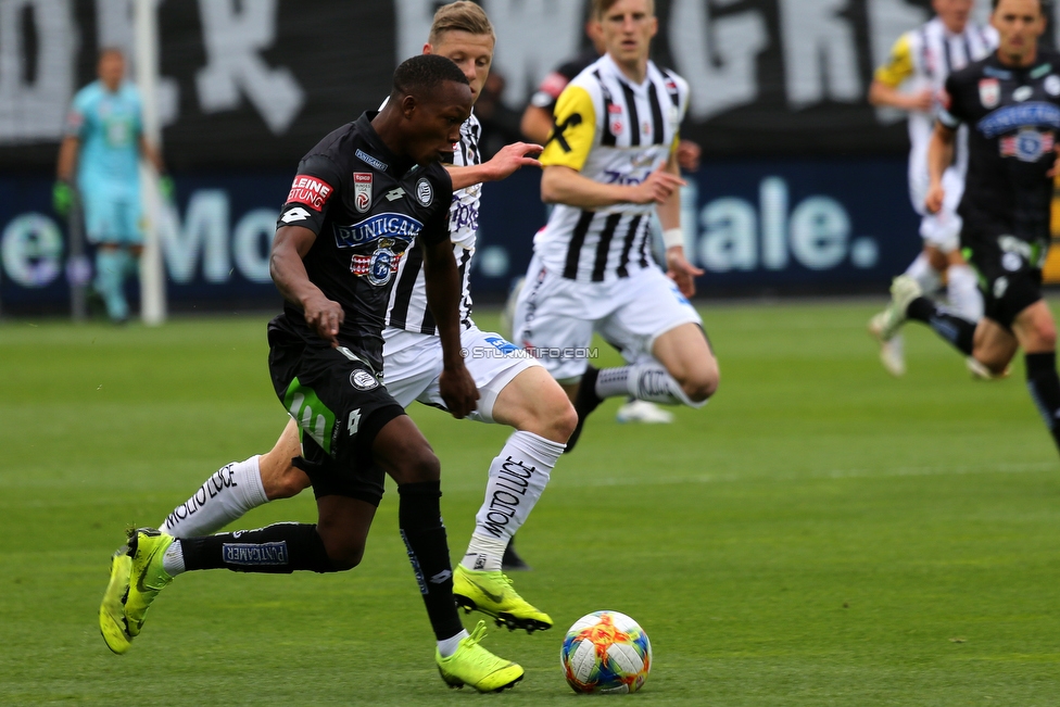 Sturm Graz - LASK
Oesterreichische Fussball Bundesliga, 28. Runde, SK Sturm Graz - LASK, Stadion Liebenau Graz, 28.04.2019. 

Foto zeigt Michael John Lema (Sturm)
