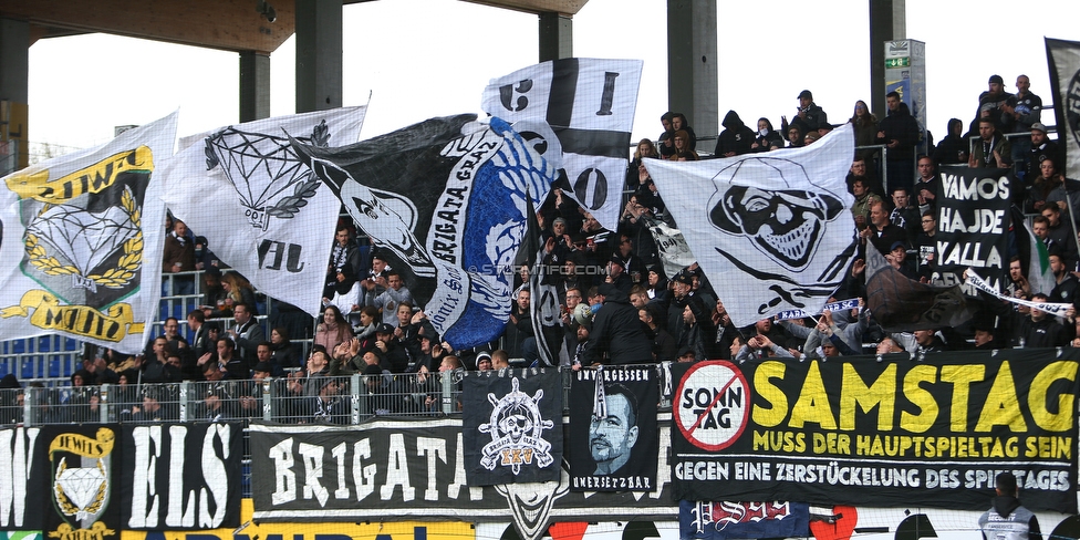 St. Poelten - Sturm Graz
Oesterreichische Fussball Bundesliga, 29. Runde, SKN St. Poelten - SK Sturm Graz, Arena St. Poelten, 05.05.2019. 

Foto zeigt Fans von Sturm
Schlüsselwörter: protest